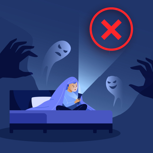 enfant effrayé des fantomes dans sa chambre